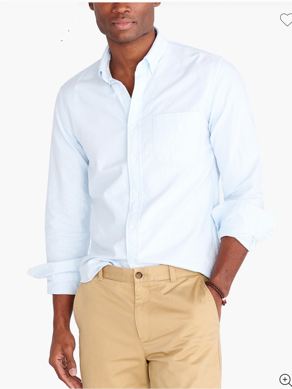 J. Crew Factory Light Blue Striped Cotton Button-Down Shirt